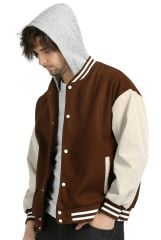 Kapüşonlu Nakışlı ve Baskılı Kolej Montu, Varsity, Bomber Ceket KPL01