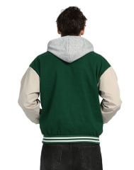 Kapüşonlu Nakışlı ve Baskılı Kolej Montu, Varsity, Bomber Ceket KPL03