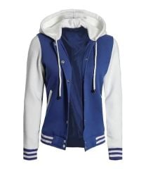 Kapüşonlu Nakışlı ve Baskılı Kolej Montu, Varsity, Bomber Ceket KPL04
