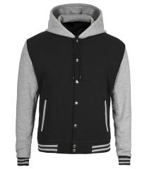 Kapüşonlu Nakışlı ve Baskılı Kolej Montu, Varsity, Bomber Ceket KPL06