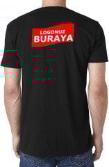 V Yaka Penye T-Shirt - Siyah