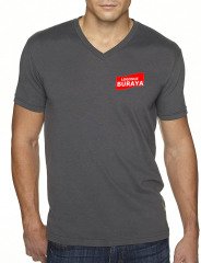 V Yaka Penye T-Shirt - Füme