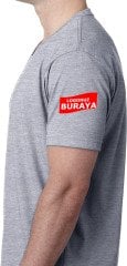 V Yaka Penye T-Shirt - Gri