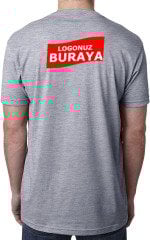 V Yaka Penye T-Shirt - Gri