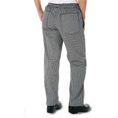 AP04 Lastikli Şef Aşçı Pantolonu - Beyaz Pötikare