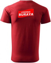 Sıfır Yaka Penye T-Shirt - Kırmızı