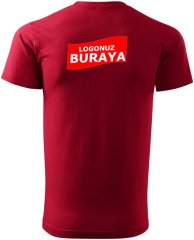 Sıfır Yaka Penye T-Shirt - Bordo