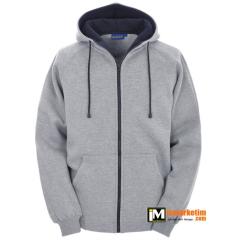 Kapşonlu 3 İplik Kalın Sweatshirt KF10