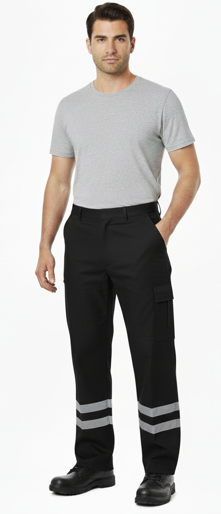 Siyah Reflektörlü Kanvas İş Pantolonu 1 Siyah Reflektörlü Kanvas İş Pantolonu