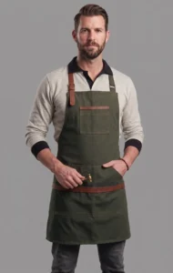 Barista Garson Önlüğü – Deri Askılı Profesyonel Cafe Önlüğü DB02 (1)