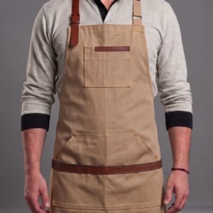 Barista Garson Önlüğü – Deri Askılı Profesyonel Cafe Önlüğü DB05