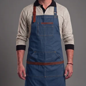 Barista Garson Önlüğü – Deri Askılı Profesyonel Cafe Önlüğü DB09